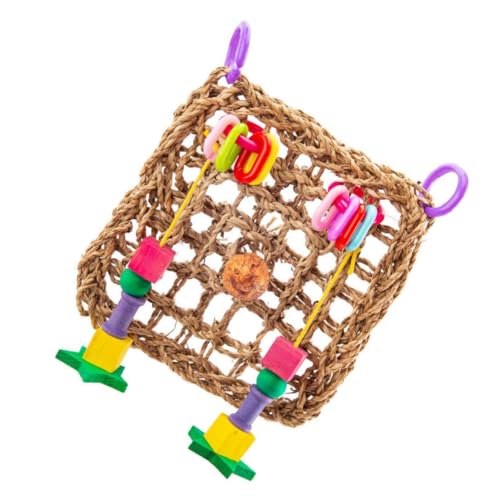 HOMOBABE Vogel kletternetz vogelspielzeug Papageienzubehör Papageien Vogelkäfig Papageienspielzeug für Vogel klettert Strickleiter Papagei hängende Hängematte Hanfseil von HOMOBABE