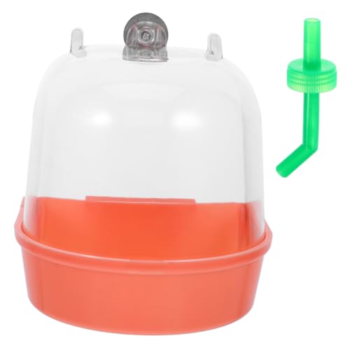 HOMOBABE Vogelbad für Käfig Vogelbadewanne Käfigbadewanne Badewanne für Papageien Badewanne für Nymphensittiche Vogeltränkebecken Kleiner Vogelduschenwürfel Papageienzubehör Orange von HOMOBABE