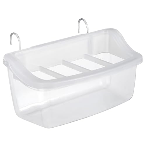 HOMOBABE Vogelfutterspender Mit Spritzschutz Hängenden Vogelhäuschen Hühnerstallbecher Zum Aufhängen Vogelfutterhäuschen Für Draußen Vogelfutterbehälter Für Käfig Hirse Transparent Plastik von HOMOBABE