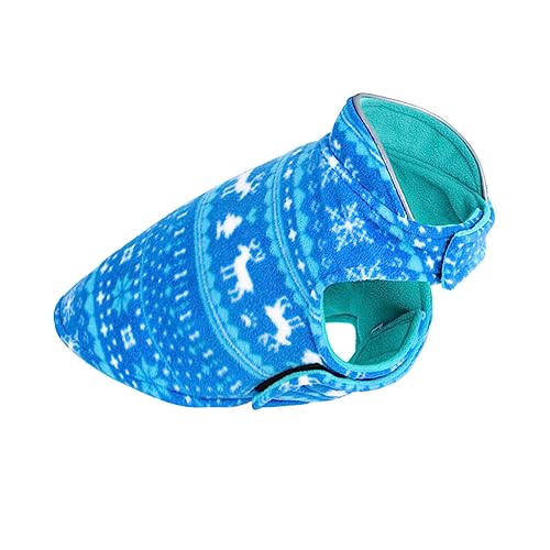 HOMOBABE Weihnachtsdruckhundmantel Klaus Weihnachtsmann Hunde-Hoodie für Hunde groß Haustierbekleidung Haustier Kostüme Entzückende Haustierkleidung Cosplay-Kleidung Polarfleece Sky-Blue von HOMOBABE