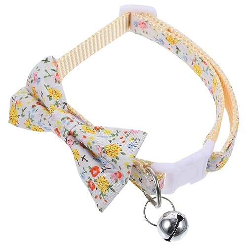 HOMOBABE Welpenhalsband bandfeile ziehschleifenband Blumenmuster katzenzubehöhr katzrnzubehör Katze Haustier-Kätzchen-Halsband verstellbares Welpenhalsband Polyester-Nylon von HOMOBABE