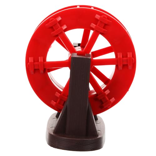 HOMOCONO Fischteich Wasserrad Dekoration Rot Energiesparendes Resin Ornament DIY Kompakt und Stilvoll für Aquarium Zen Garten und Büro von HOMOCONO