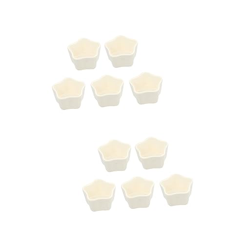 HOMSFOU 10 Stück Porzellanbecher Rosa Pappbecher Mini-Backförmchen Mini-Dessertbecher Stern-Keramikteller Pudding-Dessertbecher Antihaft-Cupcake-Keramikform Geleebecher Kreative von HOMSFOU
