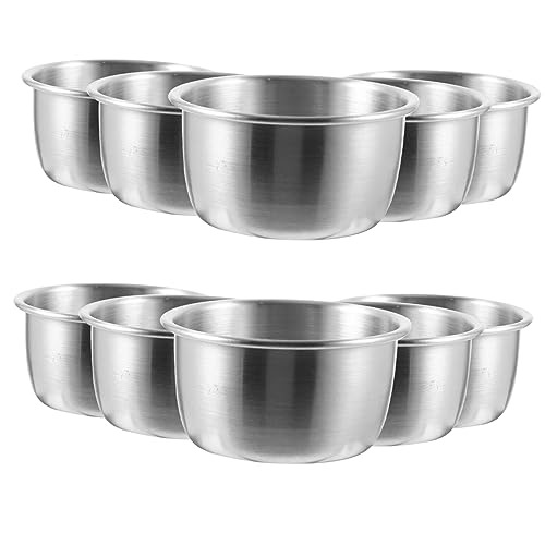 HOMSFOU Klappaschenbecher Schminktablett 100 Stück Bandejas para Comida Make-up-tablett Herzhafte Snacks Lebensmittel-serviertablett Lebensmittelbehälter Edelstahl-Sauce-schüssel Kleine Saucenbecher von HOMSFOU