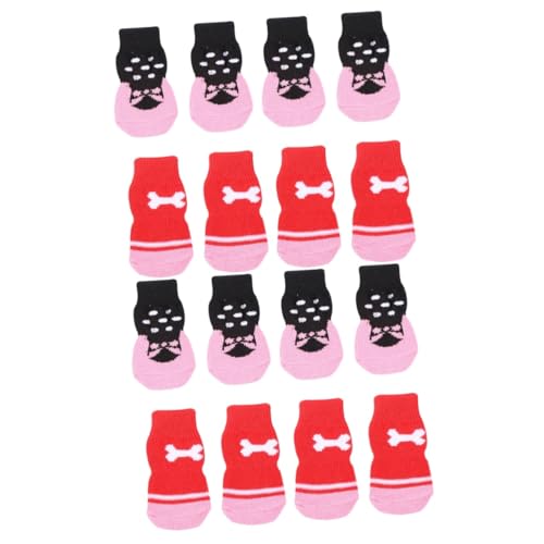 HOMSFOU 16 STK Haustier Socken Warmer Welpenpfotenschutz Weihnachtshundesocken Socken Für Hunde Stricksocken Anti-Hunde-socken Schnauzer Socken Hund Nicht Haltegriff Der Hund Stricken von HOMSFOU