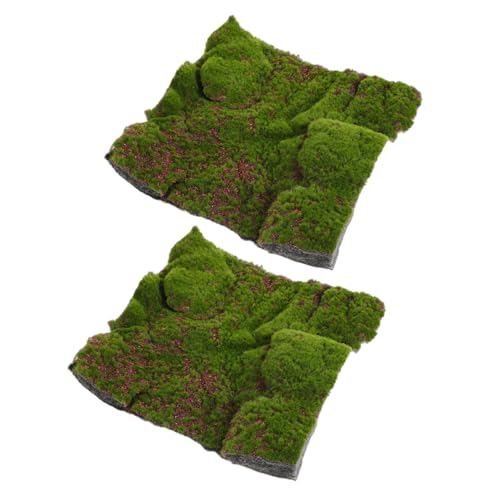 HOMSFOU 2 Stück Kunstmoosmatte Realistischer Synthetischer Rasenteppich für und Außendekoration für Garten Balkon und Terrasse Pflegeleichte Simulation von Moos von HOMSFOU