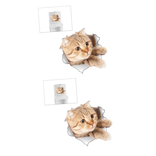 HOMSFOU 2 Stücke 3D Katze Wc Sitz Aufkleber Abnehmbare Wohnkultur Aufkleber Für Badezimmer HOMSFOU 2 Stücke 3D Katze Wc Sitz Aufkleber Abnehmbare Wohnkultur Aufkleber Für Badezimmer von HOMSFOU
