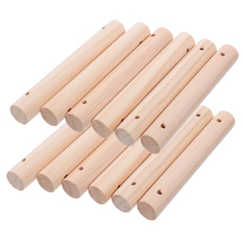 HOMSFOU 26 Stück Teiliges Holzstäbe für Vogelkäfig Natürliche Vorgebohrte Holzleitersprossen als Ersatzstäbe für Kletterleiter DIY Vogelspielzeug für Wellensittich Nymphensittich und von HOMSFOU