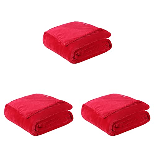 HOMSFOU 3 Stück für Wunderschönes Waschbares Großes Mikrofaserbett Waschbares Duschtuch Bequemer Stuhl Flanell-Kunstdecke Warme Farbe Weiches Haustier Fuzzy-Rot Kleiner von HOMSFOU