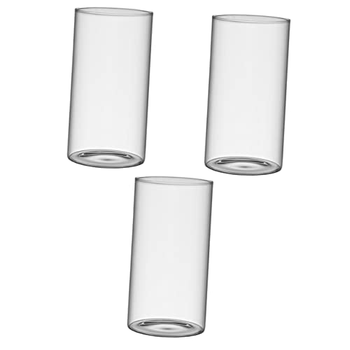 HOMSFOU Glasbehälter 3-Teilige Vasen Klare Kerze Dekoration Zuhause Behälter Aquarium Topf Mitte Rustikal Dekor Halter Terrarienraum Schwimmend Einfach Multifunktional Minimalistisch Vase von HOMSFOU