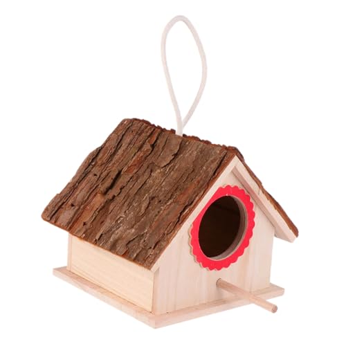 HOMSFOU 3St Vogelnest Vogelbrutbox aus Holz Vogelnest aus Holz Vogelversteck vor Raubtieren Birdie vogelhaus Vogelhäuschen aus Holz Vogelnest zur Dekoration Erdfarben der Vogel von HOMSFOU