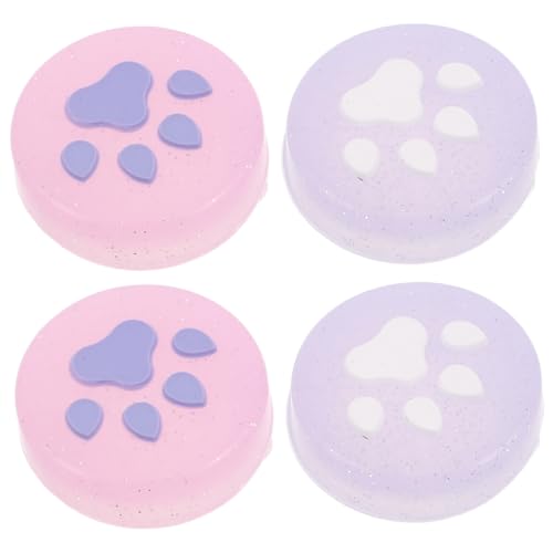 HOMSFOU 4stücke Kompatibel Daumengriffkappen Katzenknopfkappen Silikon Daumenstick Abdeckungen Tiermotiven Ersatz Daumenabdeckungen Leuchtend von HOMSFOU