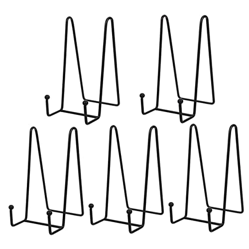 HOMSFOU Schwarzer Ständer 5 Stück Fotorahmenständer Plattenständer Metall-Untersetzerhalter Schwarzer Metallständer Tischständer Zeitschriftenständer Ornamentständer Fotorahmenhalter von HOMSFOU