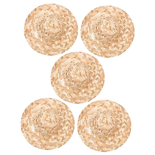HOMSFOU 5 Stück Teiliges Handgefertigte Mini Strohhüte für DIY Dekoration Leichte und Sichere Woven Straw Hats für Haustiere und Fotorequisiten und Rustikal HOMSFOU 5 Stück Teiliges Handgefertigte Mini Strohhüte für DIY Dekoration Leichte und Sichere Woven Straw Hats für Haustiere und Fotorequisiten und Rustikal von HOMSFOU