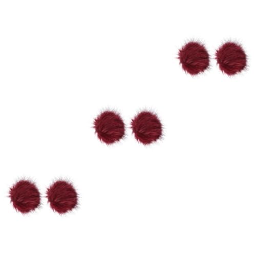 HOMSFOU 6 STK Nachgemachter Waschbärfuchspelzknäuel Faux Ball Pom Poms DIY Strickmützen Accessoires Pompons Aus Kunstpelz Kunstpelzknäuel Pompom Selber Machen Haarball Selbstgemacht von HOMSFOU