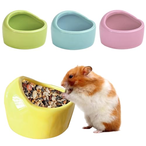 HOMURY 4 Stück Keramik Futterschalen für Kleintiere - Napf für Haustiere, Anti-Biss Schälchen für Hamster und Meerschweinchen von HOMURY