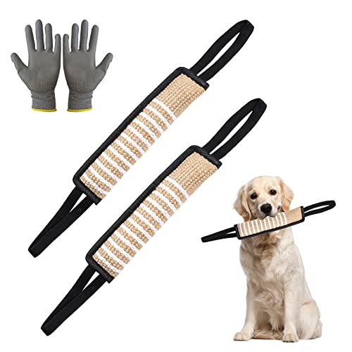 HOMURY Beisswurst für Hunde Jute Beisswurst 2 Stück Sehr Robustes Hundespielzeug zum K9 Training Tauziehen und Zerrspiele mit Hund Zerrspielzeug mit Zwei Schlaufen, 30 cm, 1 Paar Schutzhandschuhe HOMURY Beisswurst für Hunde Jute Beisswurst 2 Stück Sehr Robustes Hundespielzeug zum K9 Training Tauziehen und Zerrspiele mit Hund Zerrspielzeug mit Zwei Schlaufen, 30 cm, 1 Paar Schutzhandschuhe von HOMURY