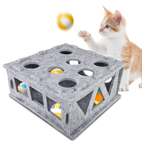 HOMURY Interaktives Katzenspielzeug Selbstbeschäftigung: Intelligenzspielzeug für Katzen, Filz Interaktives Katzenspielzeug, Kombinierbar mit Snacks und Spielzeug verwendet Werden von HOMURY