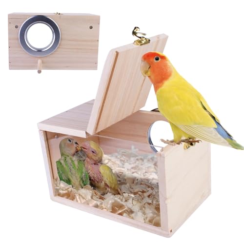 HOMURY Wellensittich Nistkasten Transparent Design, Sittich Nistkasten, Hölzerne Vogel Nistkasten, Brutkasten für Papageiend, Brutkasten, für Finken,Wellensittiche,Kanarienvögel Usw (12*12*19.5cm) HOMURY Wellensittich Nistkasten Transparent Design, Sittich Nistkasten, Hölzerne Vogel Nistkasten, Brutkasten für Papageiend, Brutkasten, für Finken,Wellensittiche,Kanarienvögel Usw (12*12*19.5cm) von HOMURY