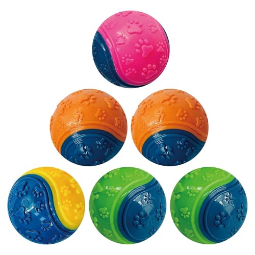 HOMYY Quietschendes Hundespielzeug, Hundebälle, Zahnreinigung, Kauspielzeug, Haustier-Trainingsball, interaktiver Hundeball, 6 Stück HOMYY Quietschendes Hundespielzeug, Hundebälle, Zahnreinigung, Kauspielzeug, Haustier-Trainingsball, interaktiver Hundeball, 6 Stück von HOMYY