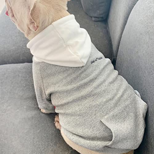 Besitzer-Haustier Passende Kleidung für Hund Winterkleidung Warme Hunde Haustiere Kleidung für Hund Hoodie Kostüm Mops Französische Bulldogge-Haustier-Grau,3XL-Haustierkleidung von HONGCANG