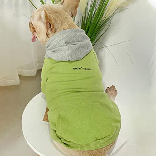 Besitzer-Haustier Passende Kleidung für Hund Winterkleidung Warme Hunde Haustiere Kleidung für Hund Hoodie Kostüm Mops Französische Bulldogge-Haustier-Grün,3XL-Haustierkleidung von HONGCANG