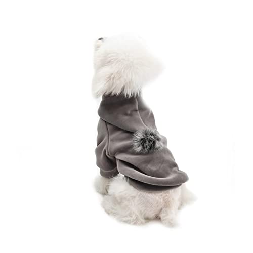 Warme Hundebekleidung Winter Haustiere Hunde Kleidung Französische Bulldogge Hundejacke Weiche Kleidung für kleine mittlere Hunde Welpen Outfit-Grau,M von HONGCANG