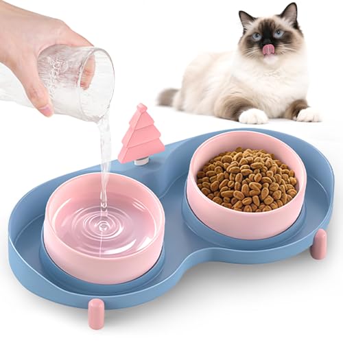 Erhöhte Katzennäpfe für Indoor-Katzen (Rosa) von HONGDDY