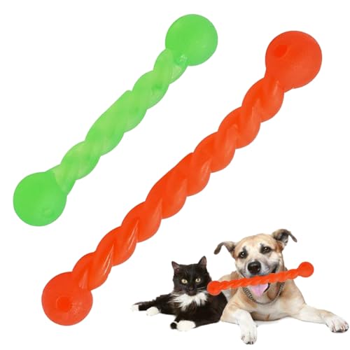 HONGECB Hundespielzeug Für Zähne, Hundekauspielzeug, Kauspielzeug Hund, 2 Pieces Hundespielzeug Gummi Gummispirale Kauknochen, Für Hunde Reinigt Die Zähne Und Massiert Das Zahnfleisch von HONGECB