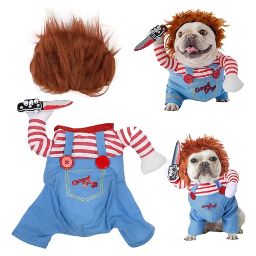 Kostüme für Hunde Katze Haustier Verkleidungen & Kostüme für Hunde Hundekleidung Lustige, Halloween Weihnachten Party Rollenspiele Lustige Haustier Kleidung, Mit Messer Perücke Kostüme für Hunde Katze Haustier Verkleidungen & Kostüme für Hunde Hundekleidung Lustige, Halloween Weihnachten Party Rollenspiele Lustige Haustier Kleidung, Mit Messer Perücke von HONGECB