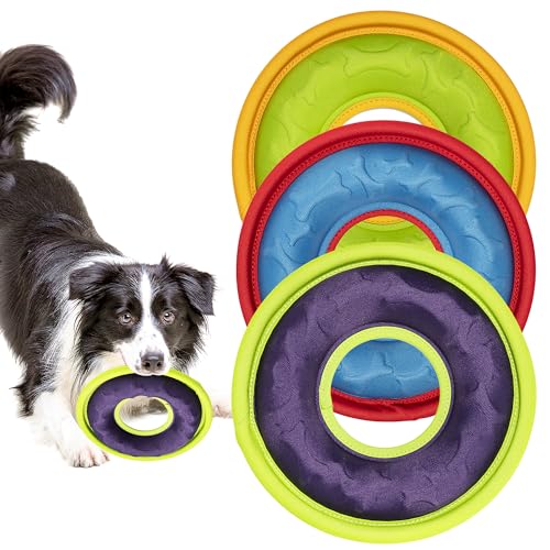 HONGEZEY 3 Stück Fliegenscheiben, interaktives Fliegenspielzeug, fütterbar, leichtes Fang- und Apportierspielzeug für kleine, mittelgroße und große Hunde, schwimmt im Wasser und sicher auf den Zähnen, HONGEZEY 3 Stück Fliegenscheiben, interaktives Fliegenspielzeug, fütterbar, leichtes Fang- und Apportierspielzeug für kleine, mittelgroße und große Hunde, schwimmt im Wasser und sicher auf den Zähnen, von HONGEZEY