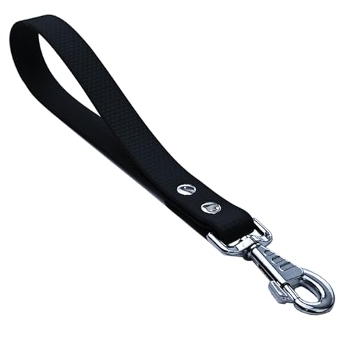 Kurze Hundeleine, robuster Metallhaken, wasserdichtes PVC und breite Lasche für Hunderassen. von HONGSAGE