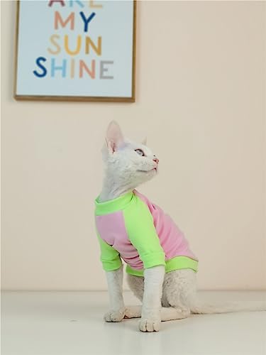 HONGSUO Sphinx Katze Kleidung haarlose Katze Sommer Dünnschnitt Pullover Reine Baumwolle T-Shirt 4 Farben,Farbe 4,XXL von HONGSUO