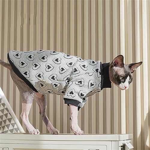 HONGSUO Sphinx-Katzenkleidung, Haarlose Katze, Frühling, Warmer Pullover, Gepolstertes Langes Hemd,Farbe 1,XL von HONGSUO