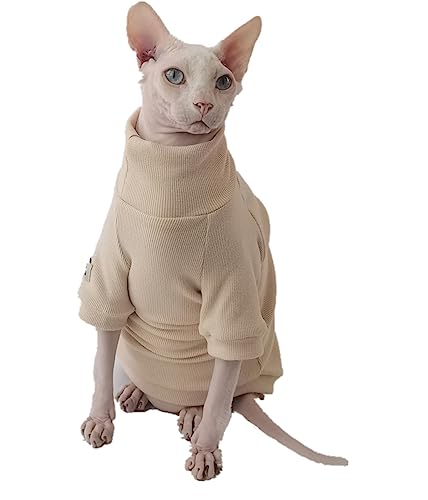 HONGSUO Sphinx-Katzenkleidung, Haarlose Katze, Frühlings- Und Herbst-Bottom-Shirt, Reiner Baumwollpullover, Bequemer Anti-Aus,Farbe 1,XXL von HONGSUO