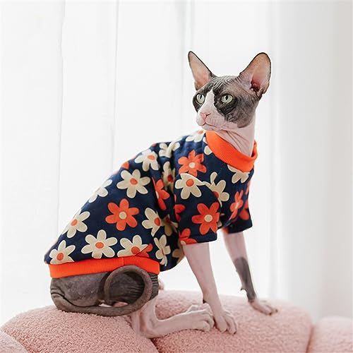 HONGSUO Sphinx-Katzenkleidung, Haarlose Katze, Frühlingspullover Aus Reiner Baumwolle, Verdicktes, Gestepptes Hemd,Kapuzenpullover,XXL von HONGSUO