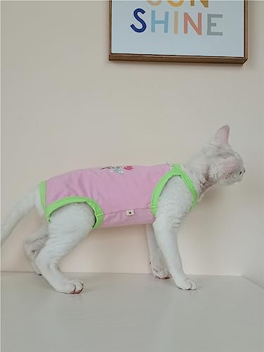 HONGSUO Sphinx-Katzenkleidung, Haarlose Katze, Sommer-Bauchschutz, 4-Bein-Klima-Kleidung,Rosa,S HONGSUO Sphinx-Katzenkleidung, Haarlose Katze, Sommer-Bauchschutz, 4-Bein-Klima-Kleidung,Rosa,S von HONGSUO