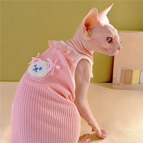 HONGSUO Sphinx-Katzenkleidung, Haarlose Katze, Sommer-Unterhemd, Anti-Aus, Antiallergisch,Rosa,S HONGSUO Sphinx-Katzenkleidung, Haarlose Katze, Sommer-Unterhemd, Anti-Aus, Antiallergisch,Rosa,S von HONGSUO