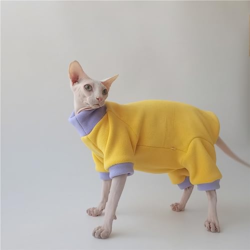 HONGSUO Sphinx-Katzenkleidung Haarlose Katze Winter Dicker Fleecepullover 4 Fuß,Gelb,M HONGSUO Sphinx-Katzenkleidung Haarlose Katze Winter Dicker Fleecepullover 4 Fuß,Gelb,M von HONGSUO