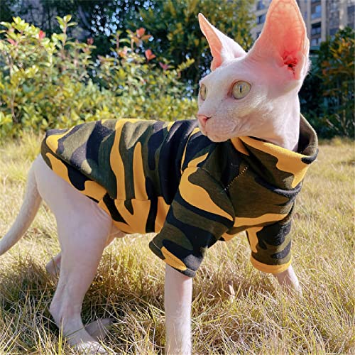 HONGSUO Sphinx Katzenkleidung haarlose Katze Devon Herbst/Winter Pullover, schmutzabweisend und tropffrei, gelb, M von HONGSUO