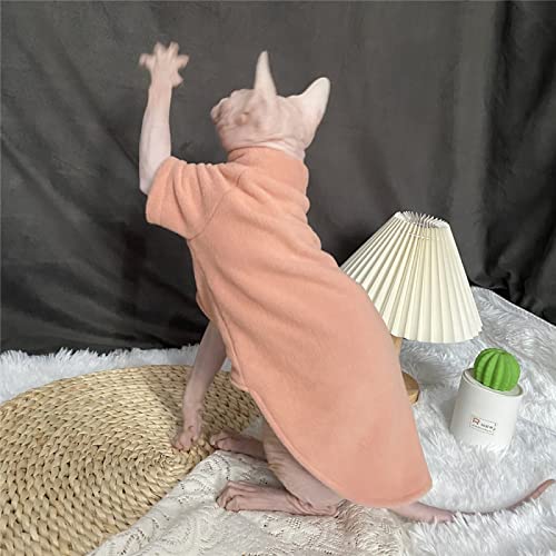 HONGSUO Sphinx Katzenkleidung haarlose Katze Devon Herbst und Winter Warmer Pullover 4-Farben-Bodenhemd bequem und Anti-Off, pink, S von HONGSUO