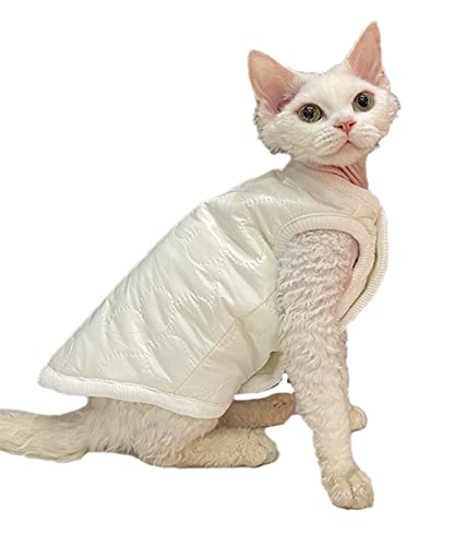 HONGSUO Sphinx Katzenkleidung haarlose Katze Devon doppellagige Baumwollweste Einfach und warm, Farbe 1, M+ von HONGSUO