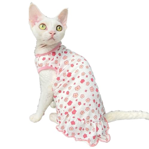 HONGSUO Sphynx-Katzenkleidung, Devon/Haarlose Katze, Sommer-Weste Aus Baumwollnetz, Bequemer, Atmungsaktiver Blumenrock,Blumenrock,S HONGSUO Sphynx-Katzenkleidung, Devon/Haarlose Katze, Sommer-Weste Aus Baumwollnetz, Bequemer, Atmungsaktiver Blumenrock,Blumenrock,S von HONGSUO