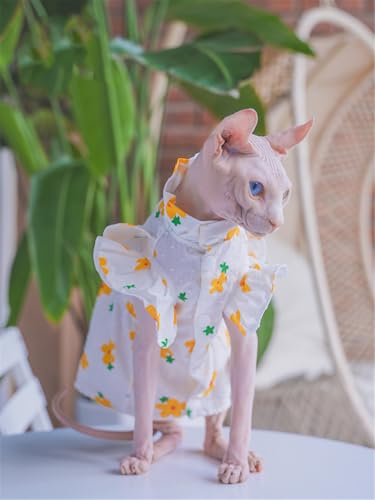 HONGSUO Sphynx-Katzenkleidung, Devon/Haarlose Katze, Sommerkleid Aus Baumwolle Mit Stehkragen, Bequem Und Ausziehbar,Rock,XL HONGSUO Sphynx-Katzenkleidung, Devon/Haarlose Katze, Sommerkleid Aus Baumwolle Mit Stehkragen, Bequem Und Ausziehbar,Rock,XL von HONGSUO