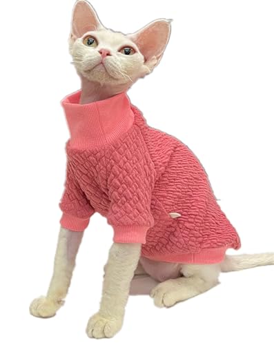 HONGSUO Sphynx-Katzenkleidung, Devon/Haarlose Katze, Stretch-Pullover, Bequemes Anti-Auszieh-Rollkragenpullover,Farbe 1,XXL+ von HONGSUO