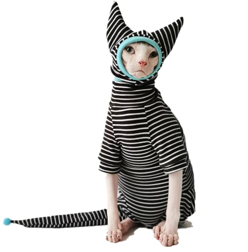 HONGSUO Sphynx-Katzenkleidung, Devon/Haarlose Katze, Warmer Winteranzug Aus Weichem Bauchschutz, 4-Bein-Kleidung Mit Schwanzabdeckung,Hut,S HONGSUO Sphynx-Katzenkleidung, Devon/Haarlose Katze, Warmer Winteranzug Aus Weichem Bauchschutz, 4-Bein-Kleidung Mit Schwanzabdeckung,Hut,S von HONGSUO