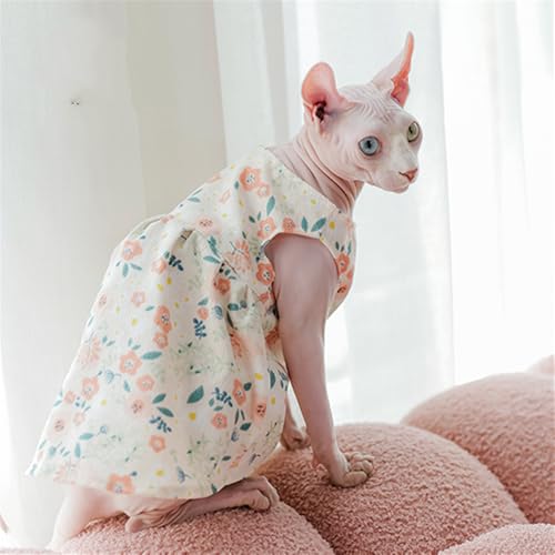 HONGSUO Sphynx Katzenkleidung Devon/Haarlose Katze Frühlings- Und Sommerkleid Aus Baumwolle, Ärmelloses Prinzessinnenkleid,Rock,XS HONGSUO Sphynx Katzenkleidung Devon/Haarlose Katze Frühlings- Und Sommerkleid Aus Baumwolle, Ärmelloses Prinzessinnenkleid,Rock,XS von HONGSUO