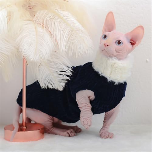 HONGSUO Sphynx Katzenkleidung Devon/Haarlose Katze Herbst Und Winter Handgemachter Pullover Bequem Und Warm 9 Farben,Navy Blau,M HONGSUO Sphynx Katzenkleidung Devon/Haarlose Katze Herbst Und Winter Handgemachter Pullover Bequem Und Warm 9 Farben,Navy Blau,M von HONGSUO