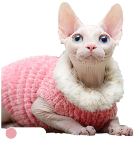 HONGSUO Sphynx Katzenkleidung Devon/Haarlose Katze Herbst Und Winter Handgemachter Pullover Bequem Und Warm 9 Farben,Rosa,XL HONGSUO Sphynx Katzenkleidung Devon/Haarlose Katze Herbst Und Winter Handgemachter Pullover Bequem Und Warm 9 Farben,Rosa,XL von HONGSUO