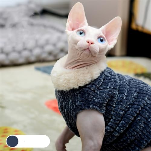 HONGSUO Sphynx Katzenkleidung Devon/Haarlose Katze Herbst Und Winter Handgemachter Pullover Bequem Und Warm 9 Farben,grau,XS HONGSUO Sphynx Katzenkleidung Devon/Haarlose Katze Herbst Und Winter Handgemachter Pullover Bequem Und Warm 9 Farben,grau,XS von HONGSUO